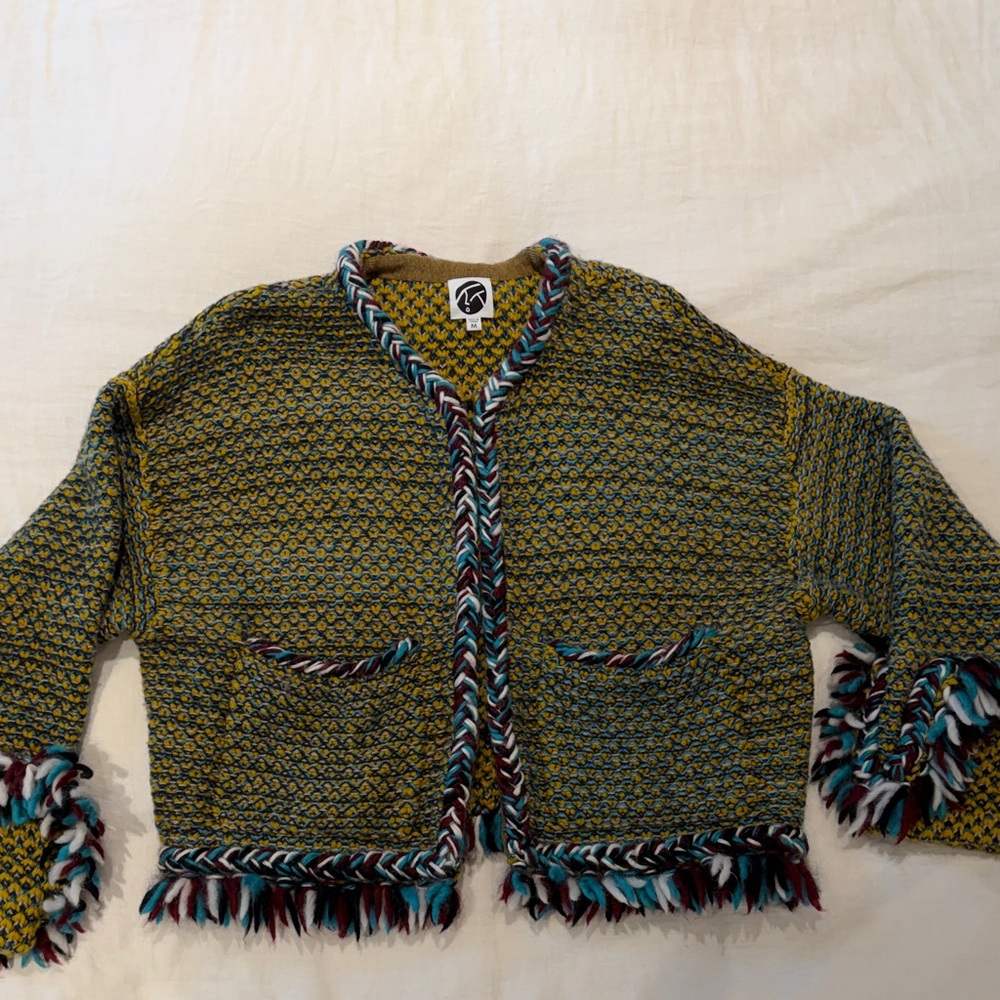 Yan Yan Colorful Knit Cardigan with Fringe
